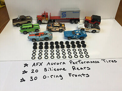 * 50* Tires~NEW~for AURORA~AFX & MAGNATRACTION~O-RINGS~SILICONE REAR HO Slot Car 