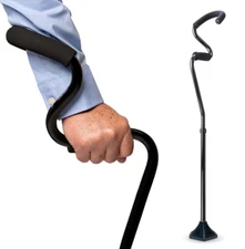StrongArm Comfort Walking Cane w/ Self Standing Base Lightweight + Adjustable 