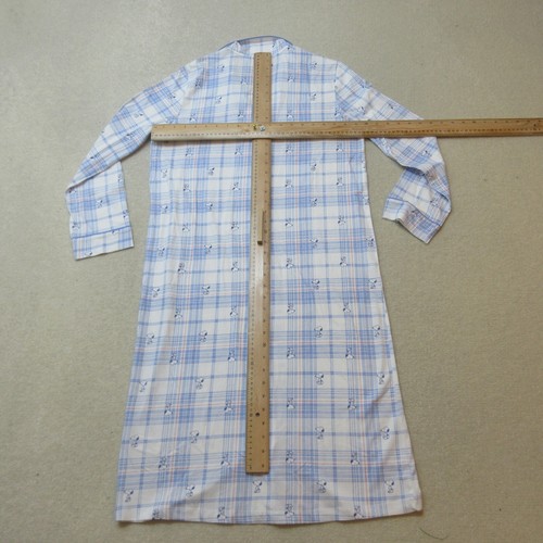 Snoopy Night Dress Womens Medium White Blue Check Nightwear Casual Peanuts NWT - Picture 4 of 8