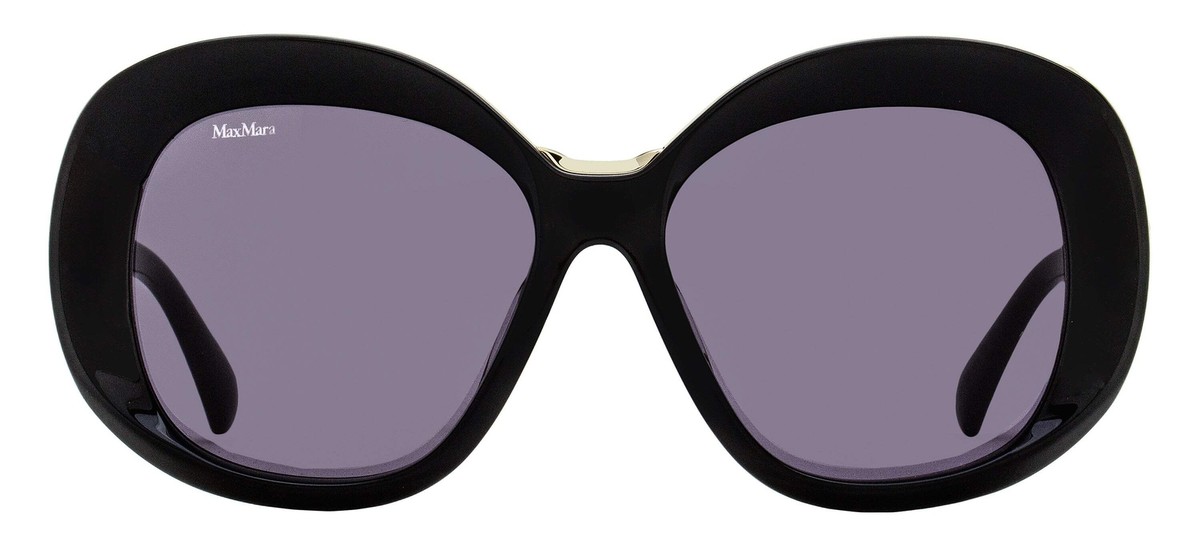 Max Mara Edna Alt Fit Sunglasses MM0087-F 01A Black 55mm | eBay