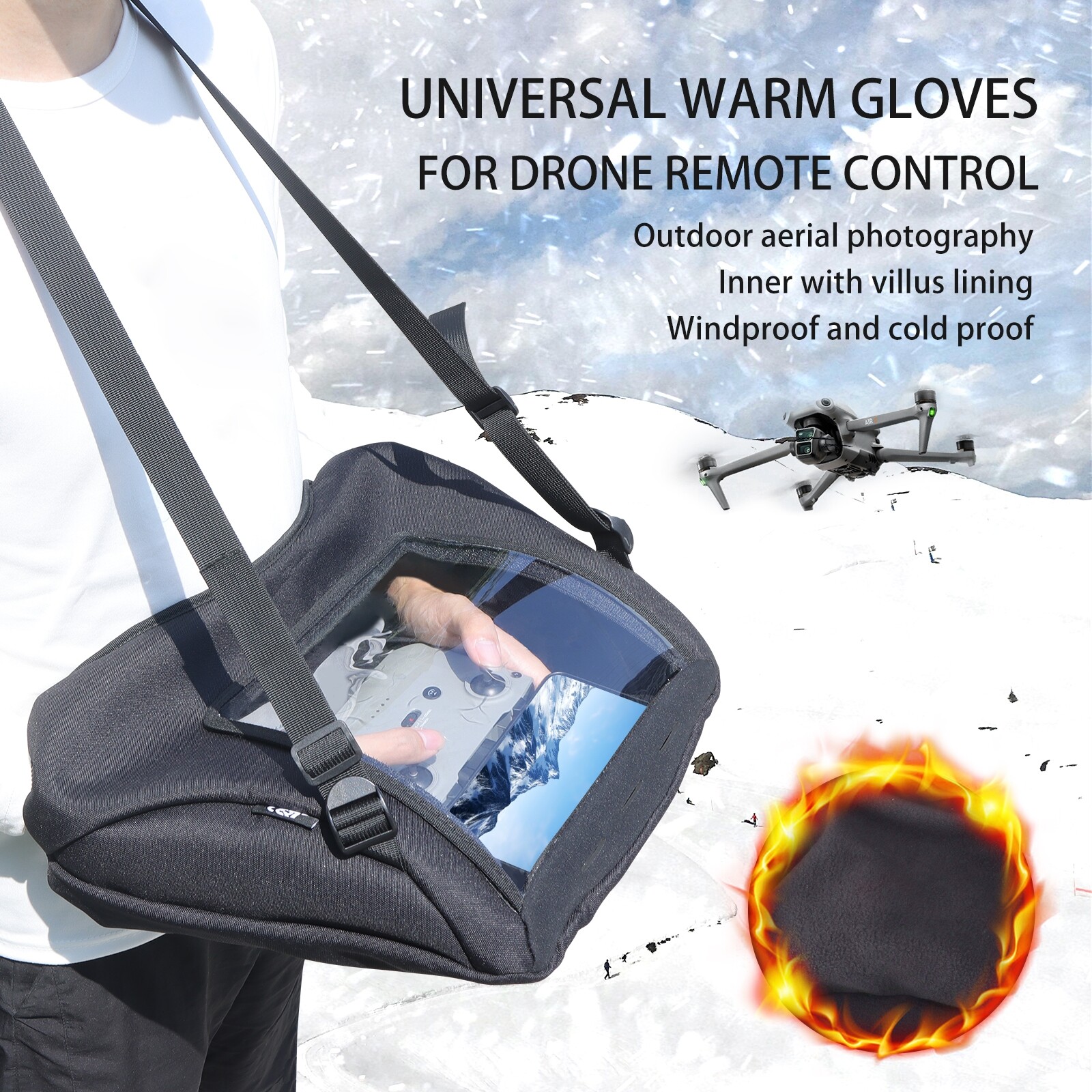 DJI Air 3S and Neo universal drone remote control warm gloves-image