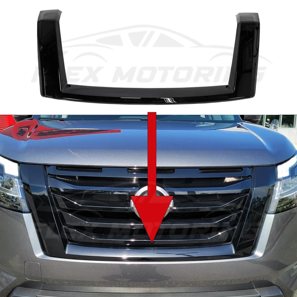 Rejilla negra brillante cubierta superpuesta 1 pieza para Nissan Pathfinder 2022-2025 Foto 2 de 4