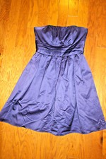 8 DAVIDS BRIDAL PROM WEDDING STRAPLESS TOP Dress KNEE LENGTH Plum zip COTTON