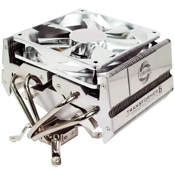 Evercool Transformer 6 Heat Pipe Cooler w/ 120mm Blue LED Fan HPI-12025 - Image 3 of 4