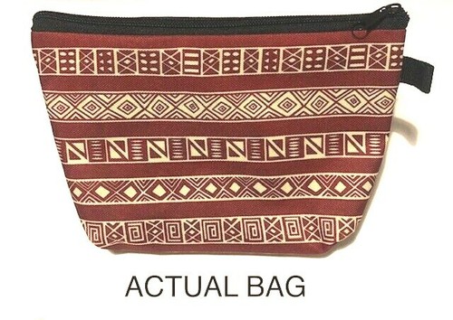 African Print Cosmetic Makeup Travel Tote Canvas Case Storage Zip Bag - Picture 8 of 22