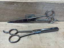2 Vintage Vogue T-7" Hair Thinning, B-7 1/2 Shears Scissors Made in Italy