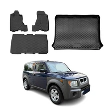 Custom Floor Mats & Cargo Liners for Honda Element 2003-2011 Black 4 Pcs