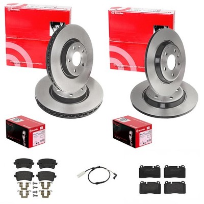 brembo BREMSSCHEIBEN + BELÄGE VORNE + HINTEN passend für AUDI Q5 8R
