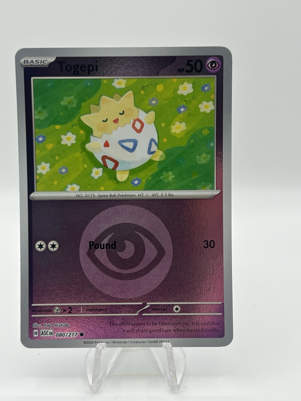 Togepi 80/217 Reverse Holo Energy  Ascended Heroes Pokemon NM
