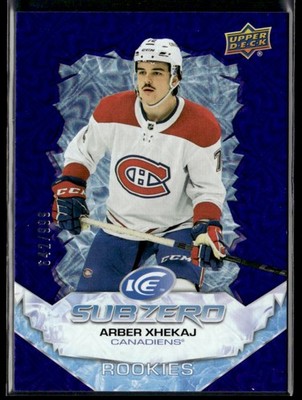 2022-23 Upper Deck Ice Sub Zero Blue Arber Xhekaj Rookie #SZ-AX