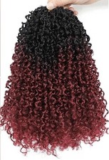 Yanky Twist Crochet Hair Burgundy 10 Inch 7 Packs Pre-looped Crochet Braids