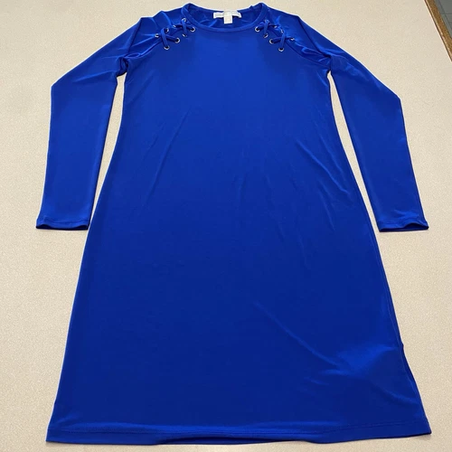 Abito Michael Kors blu donna XS metà coscia manica lunga stupendo