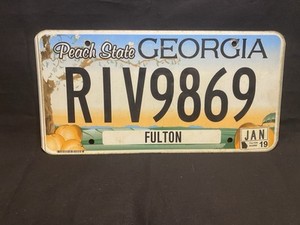 GEORGIA LICENSE PLATE PEACH STATE 🍑 RANDOM LETTERS/NUMBERS/COUNTIES NICE!!