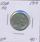 USA Buffalo Nickel 5 Cents 1914 - EF