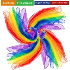 Juggling Scarves for Kids Play 24 Pcs Dance Music Scarfs Colorful Silk Active...
