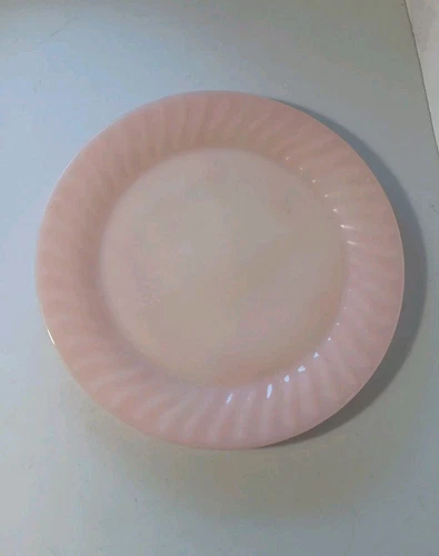 Fire King Pink Swirl 11" Platter Chop Serving Plate Tray Vintage