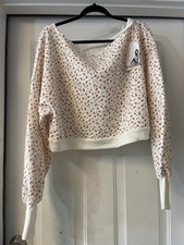 Blogilates Women's Dance Studio Off the Shoulder Sweatshirt - Cream Floral S
