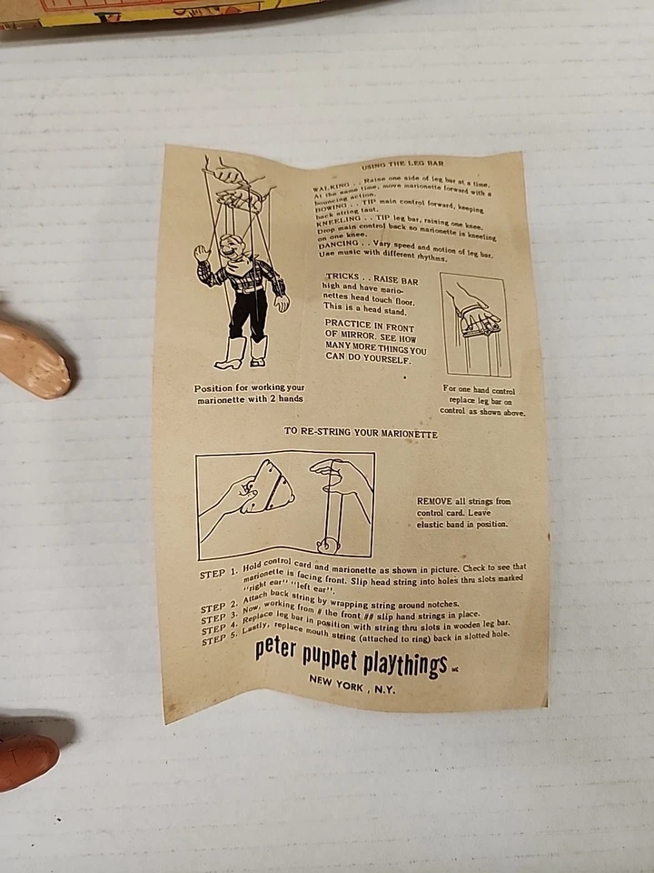 Juguetes de marioneta Peter Pan vintage de Walt Disney Peter Foto 2 de 4