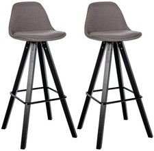 Barhocker 2er Set modern Corbin Square, gepolstert mit Rückenlehne