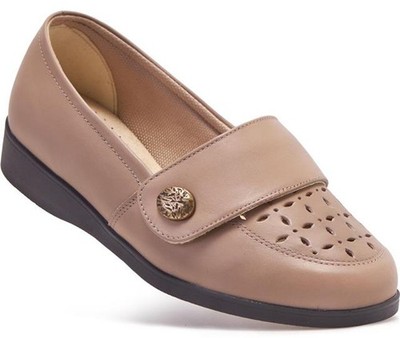 Cosyfeet Damenschuh Carmen Weite 6E Weite Taupe Punch UK 5 extra geräumig