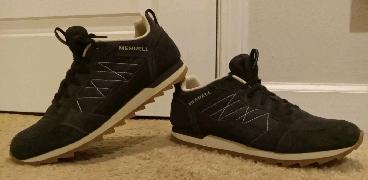 Merrell Alpine Sneaker in pelle scamosciata scarpe da trekking trail nere. Donna 11. J95376