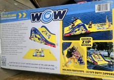 WOW Sports Floating Island Slide and Water Walkway Combo, Yellow/Blue