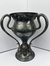 Antique 1908 Art Nouveau Silver Plate Trophy Cup Military Award
