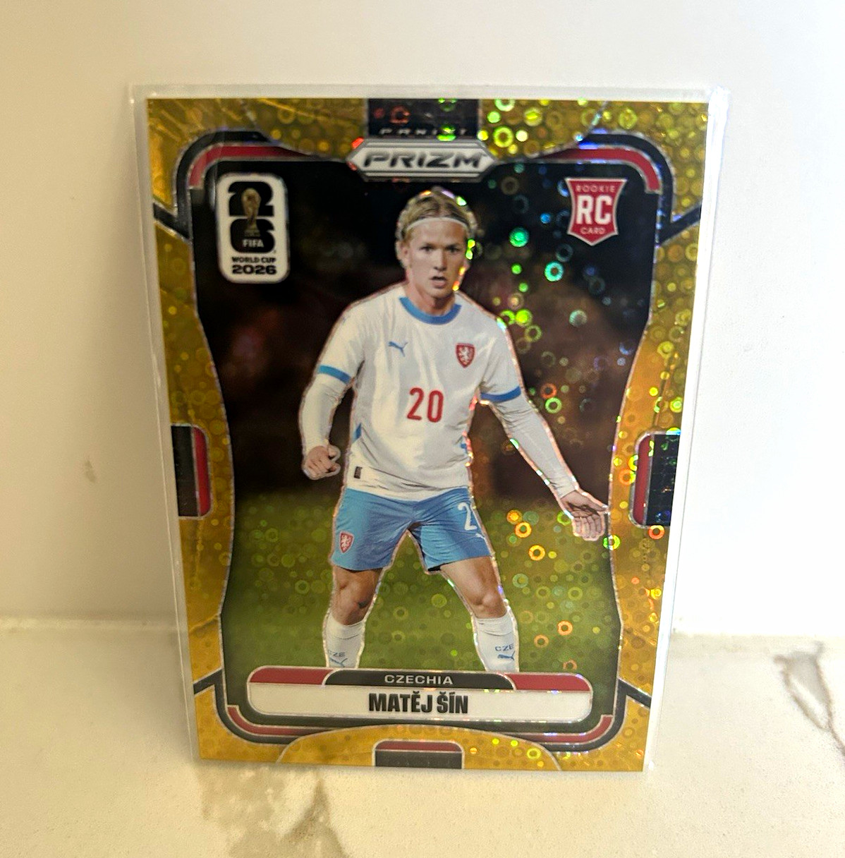 2026 Panini Prizm FIFA World Cup Matěj Šín Gold 1/10 Prizm Rookie #484 Czechia view 1