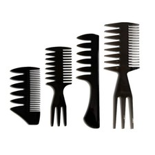 Professional Barber Hair Styling Comb Set of 4 PCS for Multiple Hairstyles, Wide