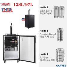 24'' Full Size Kegerator Refrigerated Beer Dispenser W Faucet 32°F- 50°F 97/128L