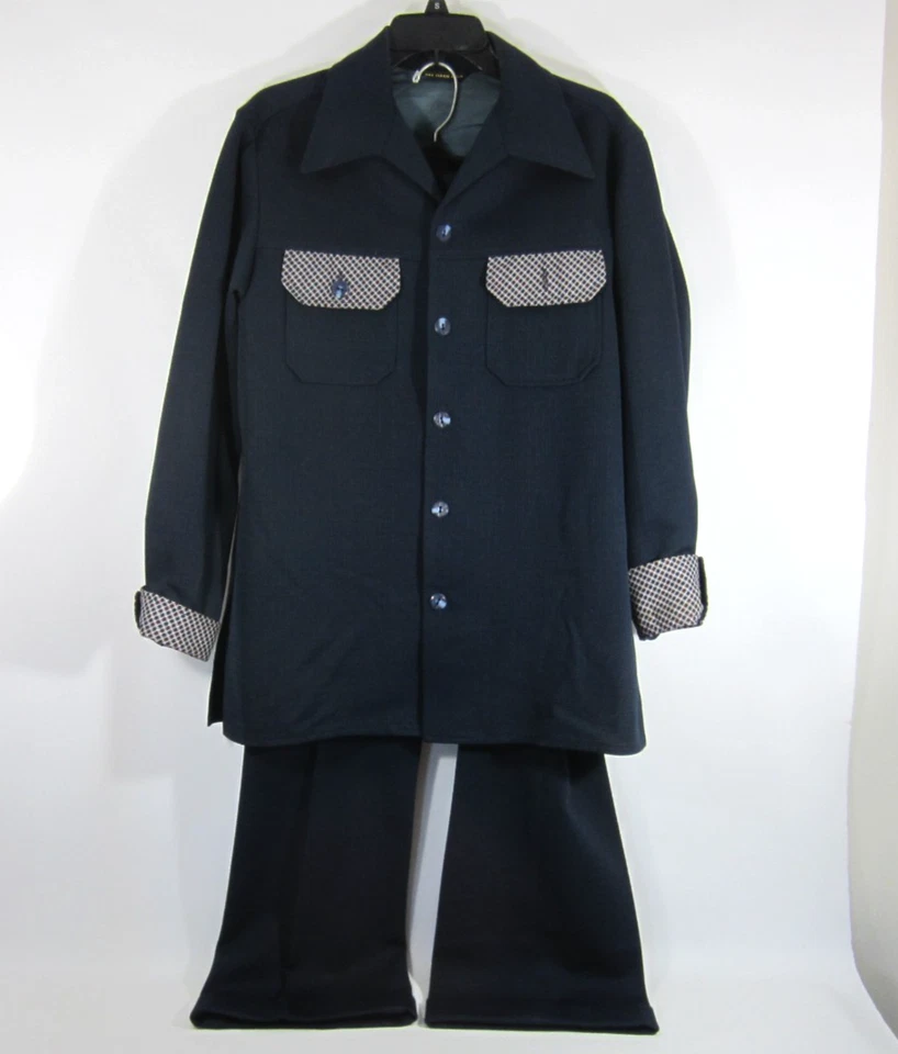 Conjunto de chaqueta y pantalón traje de ocio vintage años 70 2 piezas para hombre LRG 44 corte bota discoteca MOD Foto 2 de 4