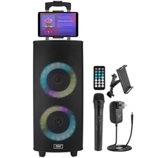 Pyle Dual 8’’ Portable Wireless BT Speaker System – TWS Function, Rechargeable