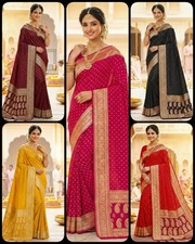 Presenting Latest Soft Silk Saree With Blouse For Indian Festival Wear