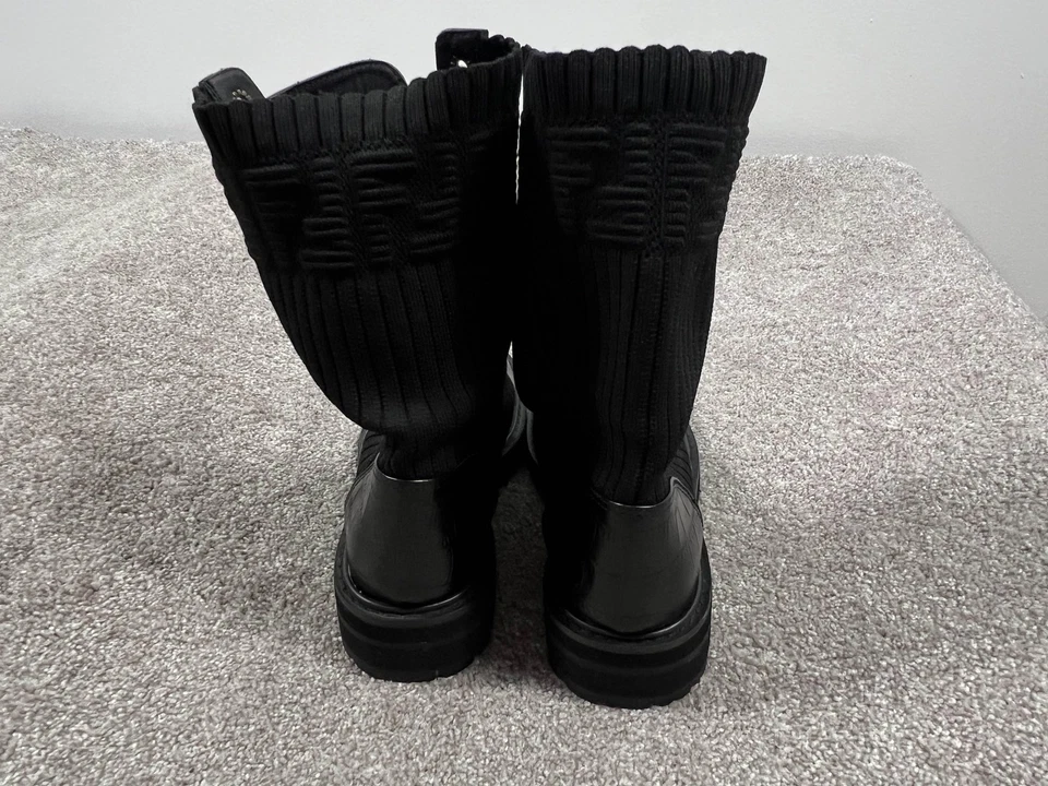 Botas Fendi para mujer talla 10 negras Rockoko punto calcetín combate suela Hechas en Italia Foto 3 de 4