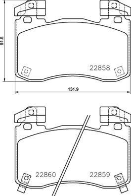 Brembo P30113 Front Brake Pad Set Fits Kia Genesis G70 Stinger