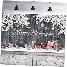 Christmas Wood Photography Backdrop Merry Christmas Santa Claus Gifts