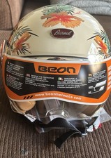BEON Barock Retro Tropical Floral Motorcycle Helmet - Half Face NEW Size L