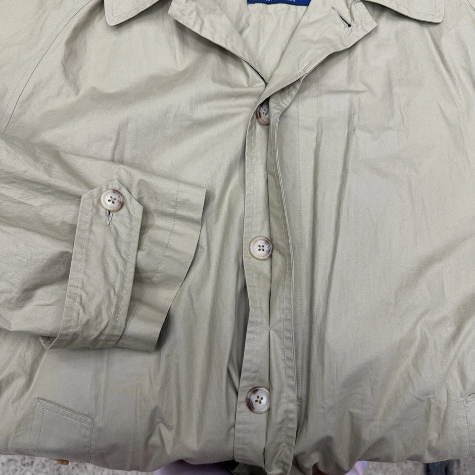 Ralph Lauren Vintage Khaki Trench Coat Men’s M 100% Cotton Long Rain Jacket 43” - Image 4 of 4