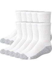 Hanes Kids Uniform Crew Socks Moisture-Wicking Cushioned 11 Pair Sz L - No Tag
