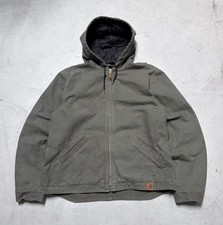 Carhartt Jacket Green Mens Size Large Duck Canvas Lined