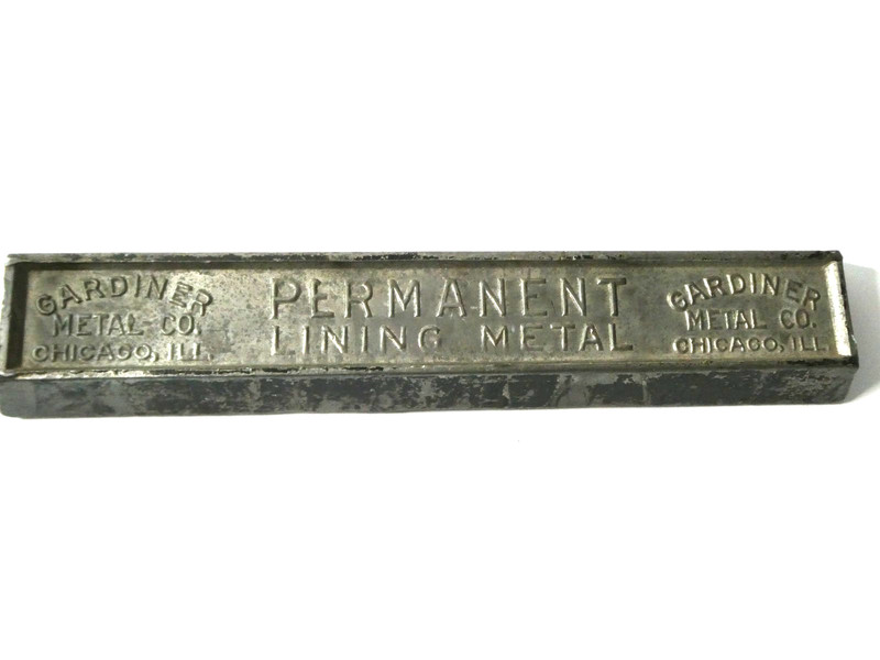 Vintage 1945 GARDINER Co. Chicago 3lb Lead Ingot Bar Salesman Advertising Sample