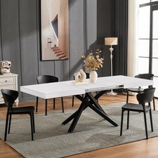 Tavolo da Pranzo Cucina Allungabile Estensibile 90x140 - 220cm Bianco Frassinato