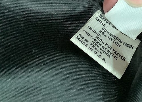 Vintage Golden Bear San Francisco Black Cream Letterman Wool Leather sleeve L - Bild 7 von 8