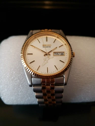 Vintage SEIKO Quartz Day Date Two Tone Mens Watch President 2000 Goodyear Award