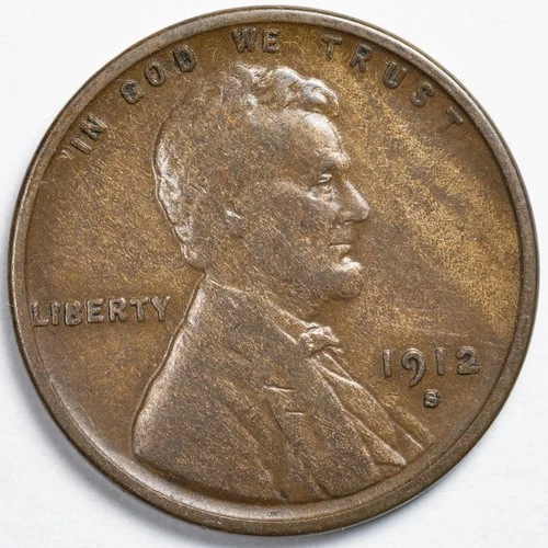 1912-S Lincoln Wheat Penny San Francisco Mint Fine (F)