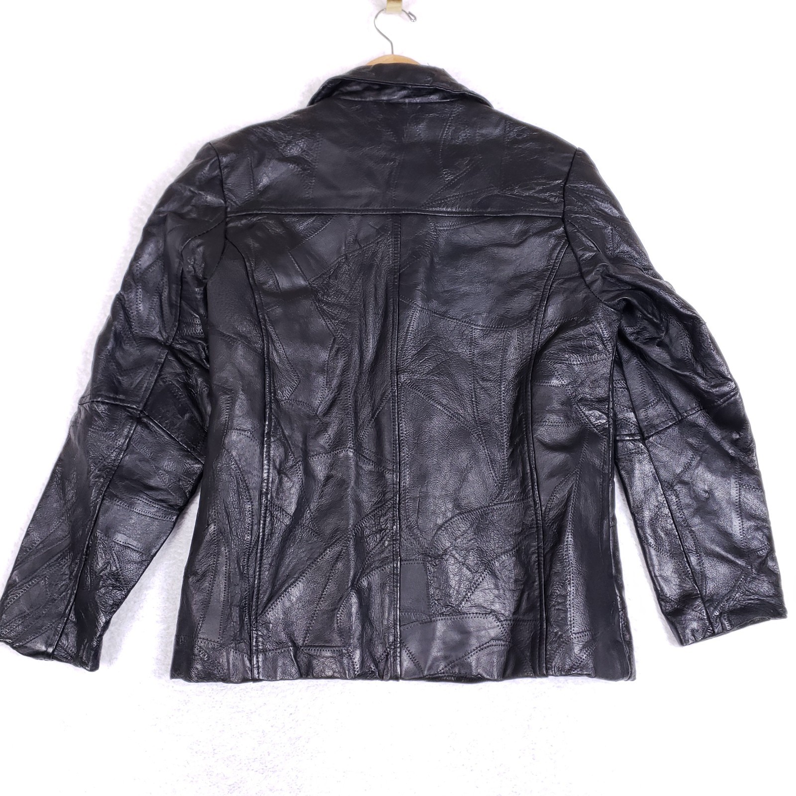 Leather & Soul Jacket Medium Patchwork Black Leat… - image 5