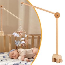 Mobile Halterung für Babybett, Holz Baby Mobile Ständer Kinderbett Mobile Halter