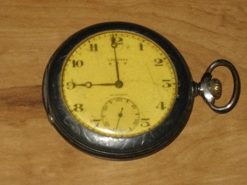 Antique Longines 10 Grand Prix Pocket Watch-.900 Silver Case-12S-Runs