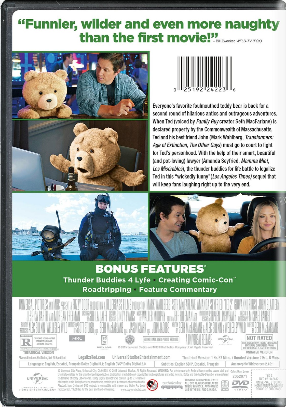 Ted 2 DVD Seth MacFarlane NEW