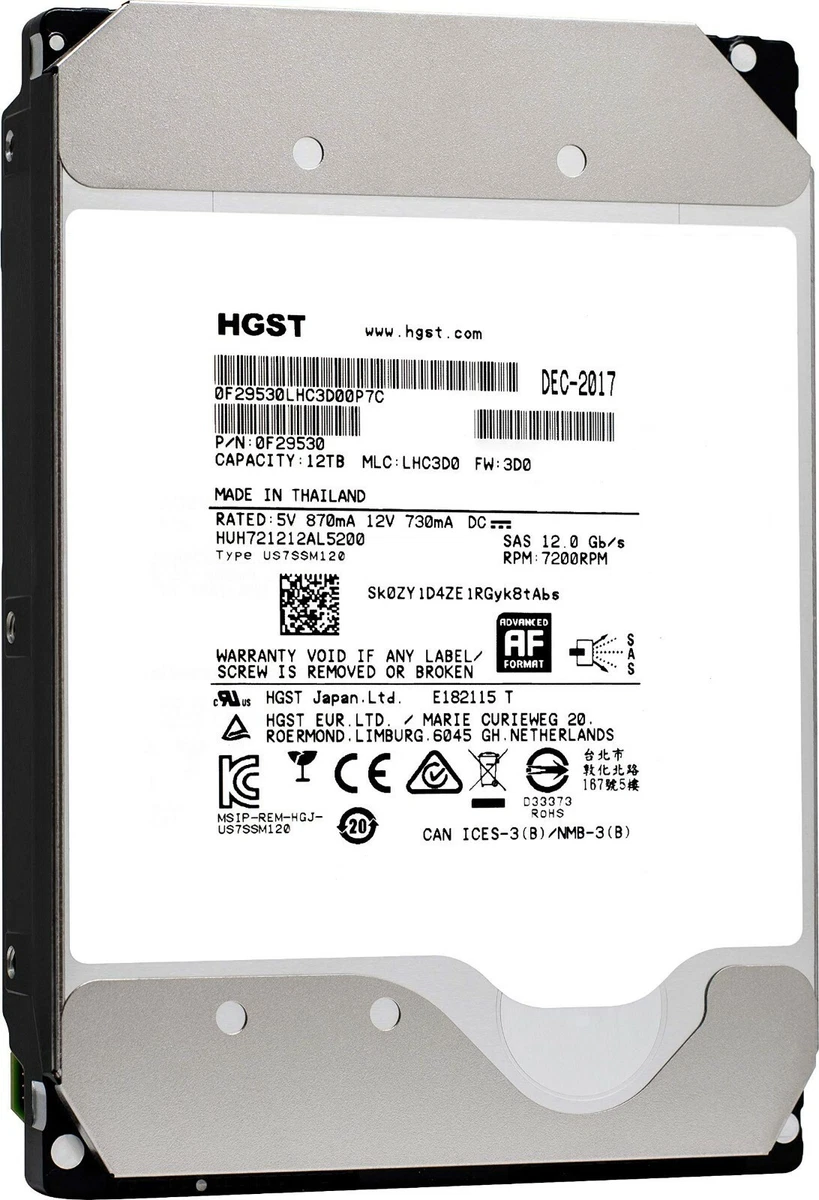 HGST Internal Hard Disk Drives 12 TB Storage Capacity for sale - eBay